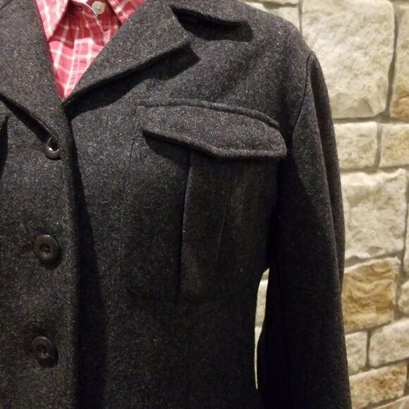 Abercrombie & Fitch Co. Womens size Medium Pea Coat Gray Y2K - Picture 3 of 7